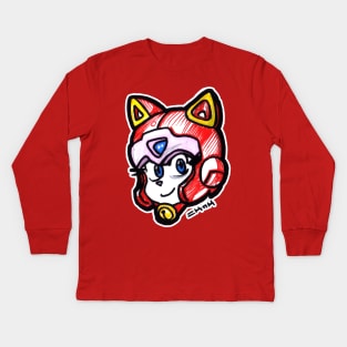 Polly Esther Samurai Pizza Cat Kids Long Sleeve T-Shirt